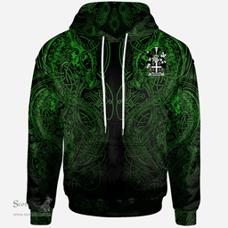 ScotsTee Shop Irish Kinealy or O'Kinnally Coat of Arms Family Crest Ireland Hoodie Green Celtic Dragon Hoodie