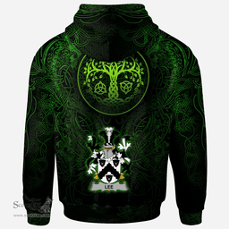 ScotsTee Shop Irish Lee or O'Lee Coat of Arms Family Crest Ireland Hoodie Green Celtic Dragon Hoodie