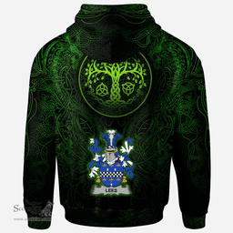 ScotsTee Shop Irish Lees or McAleese Coat of Arms Family Crest Ireland Hoodie Green Celtic Dragon Hoodie