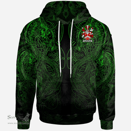 ScotsTee Shop Irish Jessop Coat of Arms Family Crest Ireland Hoodie Green Celtic Dragon Hoodie
