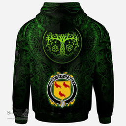 ScotsTee Shop Irish House of O'GORMLEY Coat of Arms Family Crest Ireland Hoodie Green Celtic Dragon Hoodie