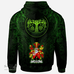 ScotsTee Shop Irish Keyes Coat of Arms Family Crest Ireland Hoodie Green Celtic Dragon Hoodie