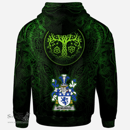 ScotsTee Shop Irish McMurray Coat of Arms Family Crest Ireland Hoodie Green Celtic Dragon Hoodie