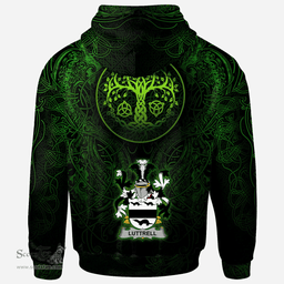 ScotsTee Shop Irish Luttrell Coat of Arms Family Crest Ireland Hoodie Green Celtic Dragon Hoodie