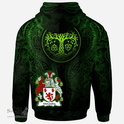 ScotsTee Shop Irish McCauley Coat of Arms Family Crest Ireland Hoodie Green Celtic Dragon Hoodie