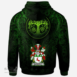 ScotsTee Shop Irish McDevitt Coat of Arms Family Crest Ireland Hoodie Green Celtic Dragon Hoodie