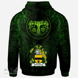 ScotsTee Shop Irish Morrissey Coat of Arms Family Crest Ireland Hoodie Green Celtic Dragon Hoodie