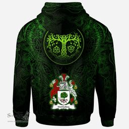 ScotsTee Shop Irish McCluskey Coat of Arms Family Crest Ireland Hoodie Green Celtic Dragon Hoodie