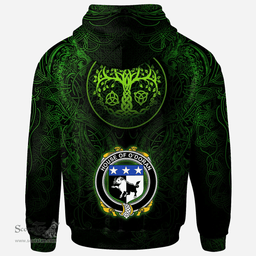 ScotsTee Shop Irish House of O'DORAN Coat of Arms Family Crest Ireland Hoodie Green Celtic Dragon Hoodie