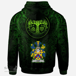ScotsTee Shop Irish Lany or Laney Coat of Arms Family Crest Ireland Hoodie Green Celtic Dragon Hoodie