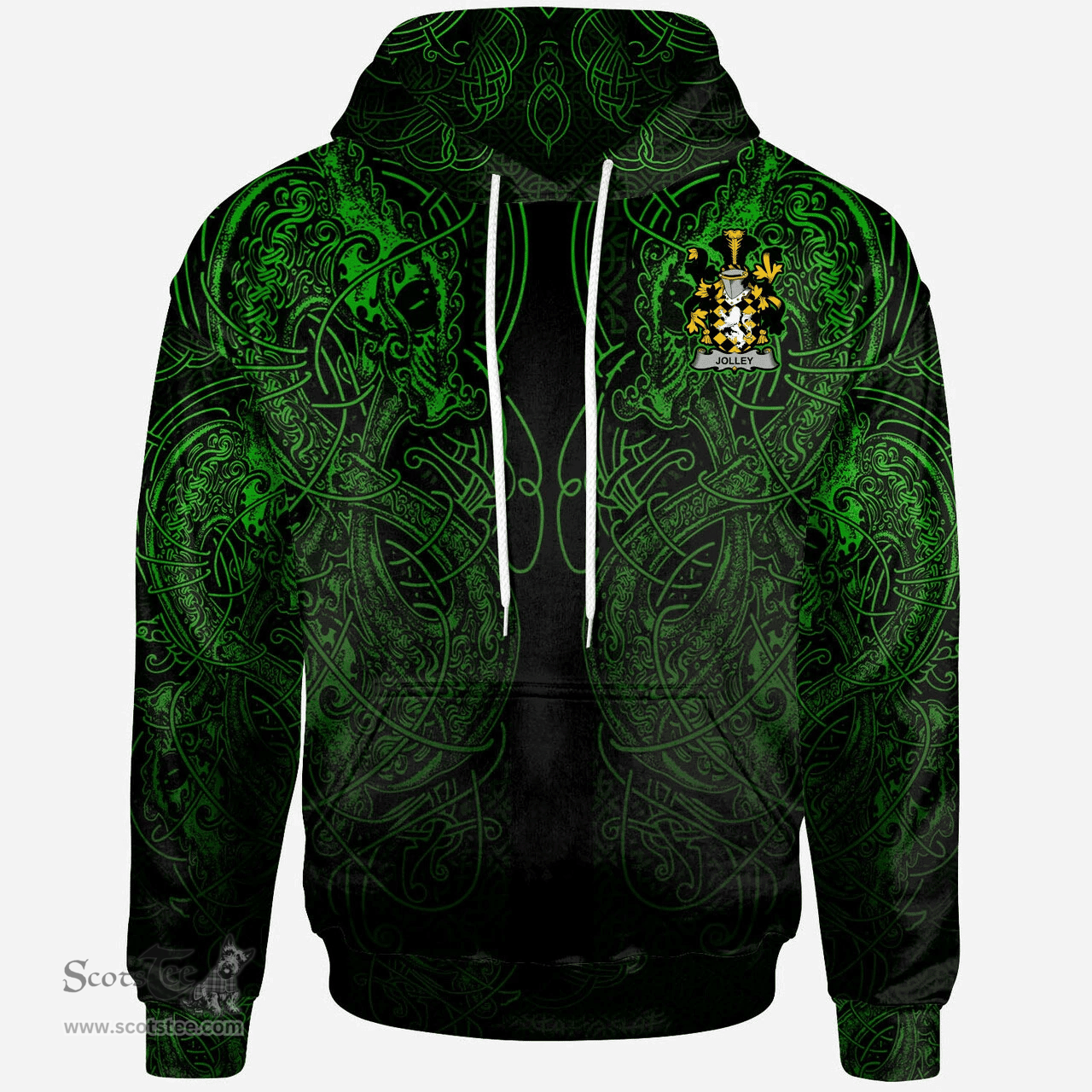 ScotsTee Shop Irish McManus Coat of Arms Family Crest Ireland Hoodie Green Celtic Dragon Hoodie