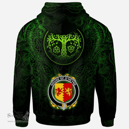 ScotsTee Shop Irish House of O'HEYNE Coat of Arms Family Crest Ireland Hoodie Green Celtic Dragon Hoodie