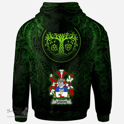 ScotsTee Shop Irish Lenihan or O'Lenaghan Coat of Arms Family Crest Ireland Hoodie Green Celtic Dragon Hoodie