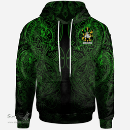 ScotsTee Shop Irish Nixon Coat of Arms Family Crest Ireland Hoodie Green Celtic Dragon Hoodie