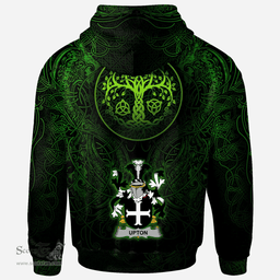 ScotsTee Shop Irish Upton Coat of Arms Family Crest Ireland Hoodie Green Celtic Dragon Hoodie