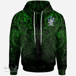 ScotsTee Shop Irish Smith or Smyth Coat of Arms Family Crest Ireland Hoodie Green Celtic Dragon Hoodie