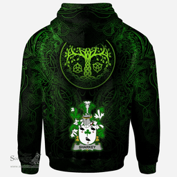 ScotsTee Shop Irish Sharkey or O'Sharkey Coat of Arms Family Crest Ireland Hoodie Green Celtic Dragon Hoodie