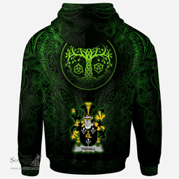 ScotsTee Shop Irish Tisdall or Tisdale Coat of Arms Family Crest Ireland Hoodie Green Celtic Dragon Hoodie