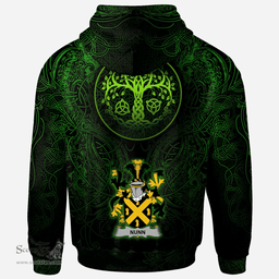 ScotsTee Shop Irish Nunn Coat of Arms Family Crest Ireland Hoodie Green Celtic Dragon Hoodie