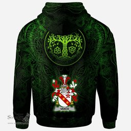 ScotsTee Shop Irish Vance Coat of Arms Family Crest Ireland Hoodie Green Celtic Dragon Hoodie
