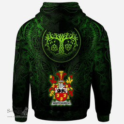 ScotsTee Shop Irish Whitchurch Coat of Arms Family Crest Ireland Hoodie Green Celtic Dragon Hoodie