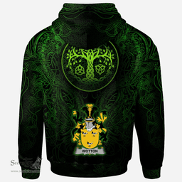 ScotsTee Shop Irish Wotton Coat of Arms Family Crest Ireland Hoodie Green Celtic Dragon Hoodie