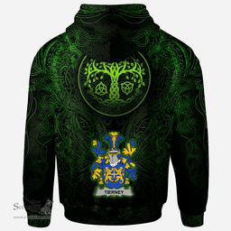 ScotsTee Shop Irish Tierney or O'Tierney Coat of Arms Family Crest Ireland Hoodie Green Celtic Dragon Hoodie