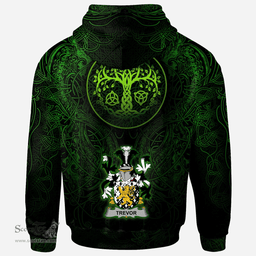 ScotsTee Shop Irish Trevor Coat of Arms Family Crest Ireland Hoodie Green Celtic Dragon Hoodie