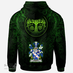 ScotsTee Shop Irish Tarpey Coat of Arms Family Crest Ireland Hoodie Green Celtic Dragon Hoodie