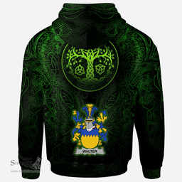 ScotsTee Shop Irish Walter Coat of Arms Family Crest Ireland Hoodie Green Celtic Dragon Hoodie