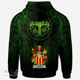 ScotsTee Shop Irish Theede Coat of Arms Family Crest Ireland Hoodie Green Celtic Dragon Hoodie