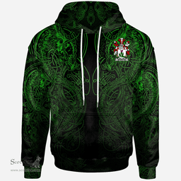ScotsTee Shop Irish Webster Coat of Arms Family Crest Ireland Hoodie Green Celtic Dragon Hoodie