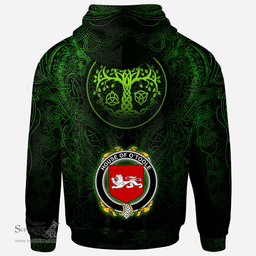 ScotsTee Shop Irish House of O'TOOLE Coat of Arms Family Crest Ireland Hoodie Green Celtic Dragon Hoodie