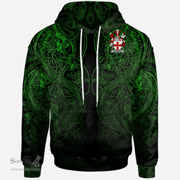 ScotsTee Shop Irish House of O'TOOLE Coat of Arms Family Crest Ireland Hoodie Green Celtic Dragon Hoodie
