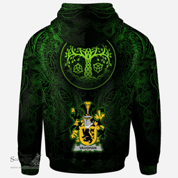 ScotsTee Shop Irish Vaughan Coat of Arms Family Crest Ireland Hoodie Green Celtic Dragon Hoodie