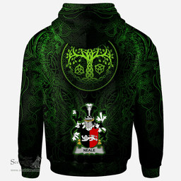 ScotsTee Shop Irish Neale Coat of Arms Family Crest Ireland Hoodie Green Celtic Dragon Hoodie