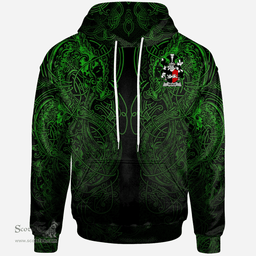 ScotsTee Shop Irish Neale Coat of Arms Family Crest Ireland Hoodie Green Celtic Dragon Hoodie