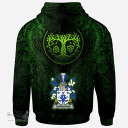 ScotsTee Shop Irish Shanahan or O'Shanahan Coat of Arms Family Crest Ireland Hoodie Green Celtic Dragon Hoodie