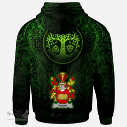 ScotsTee Shop Irish Ronan or O'Ronan Coat of Arms Family Crest Ireland Hoodie Green Celtic Dragon Hoodie