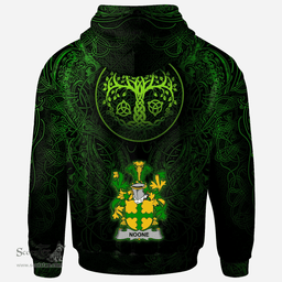 ScotsTee Shop Irish Noone or O'Noone Coat of Arms Family Crest Ireland Hoodie Green Celtic Dragon Hoodie