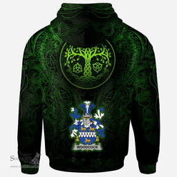 ScotsTee Shop Irish Woodcock Coat of Arms Family Crest Ireland Hoodie Green Celtic Dragon Hoodie