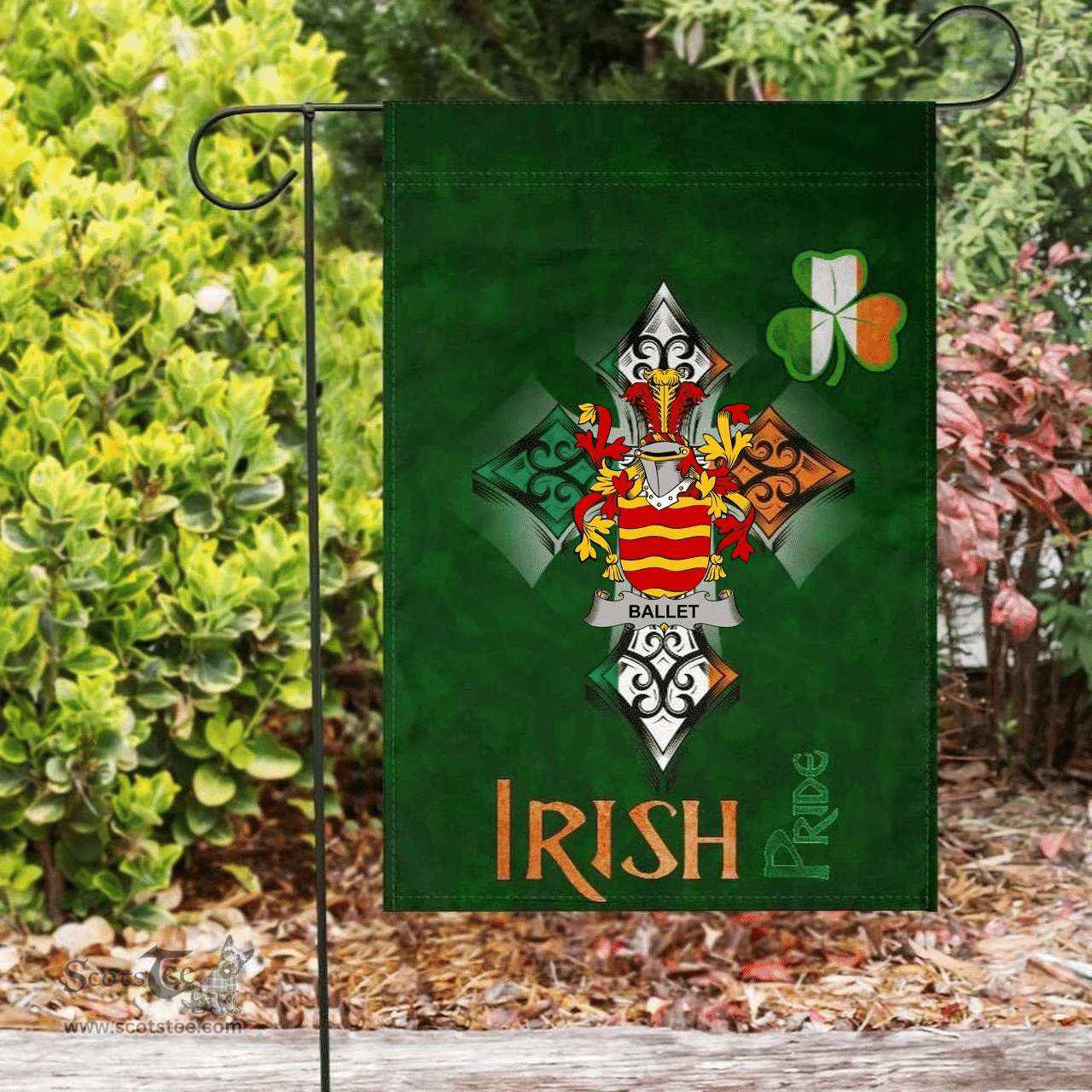 ScotsTee Shop Irish Ballet Coat of Arms Irish Pride Garden Flag Shamrock Ireland Flag
