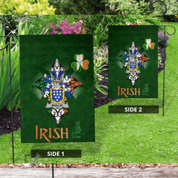 ScotsTee Shop Irish Baillie Coat of Arms Irish Pride Garden Flag Shamrock Ireland Flag