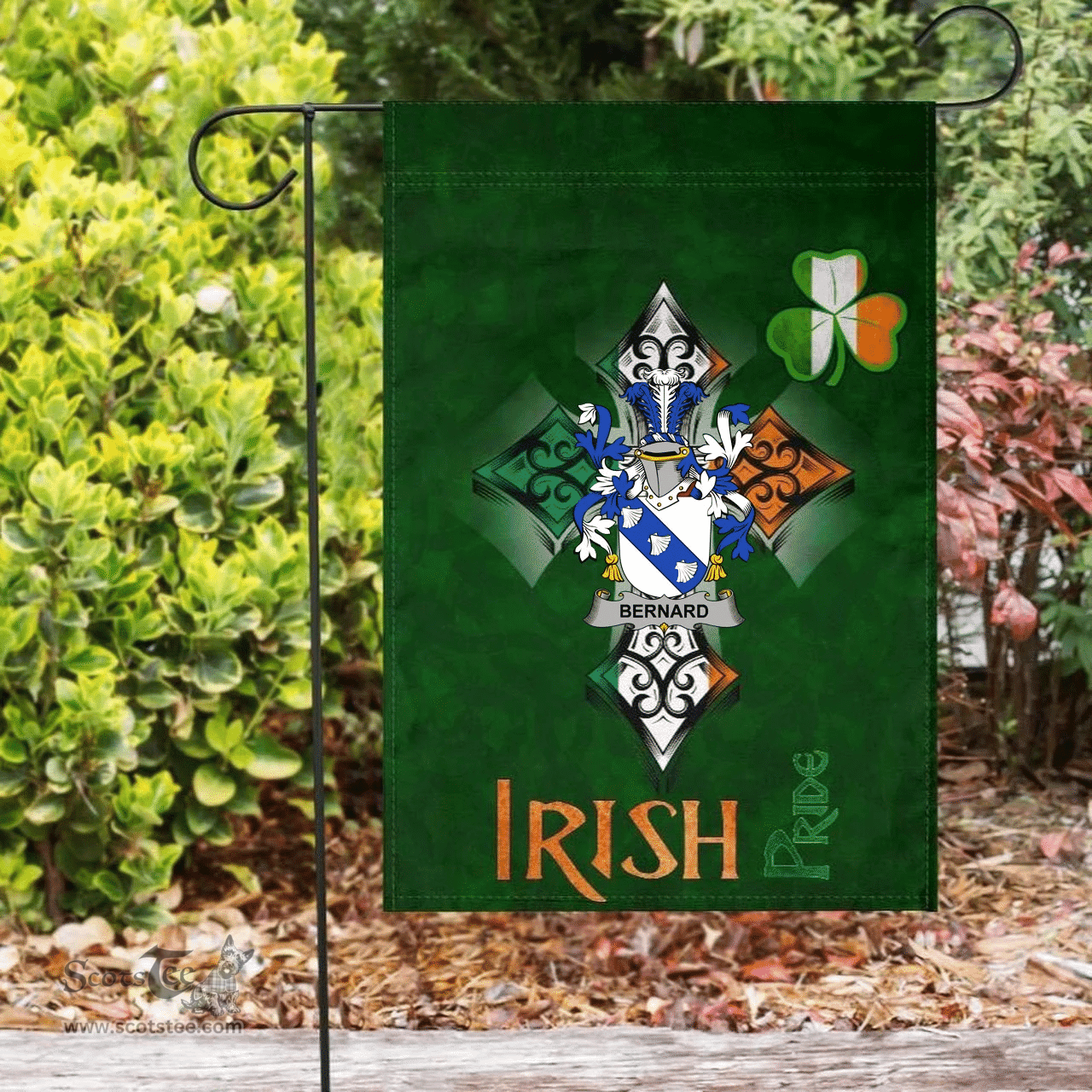 ScotsTee Shop Irish Bernard Coat of Arms Irish Pride Garden Flag Shamrock Ireland Flag