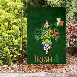 ScotsTee Shop Irish Corrigan or O'Corrigan Coat of Arms Irish Pride Garden Flag Shamrock Ireland Flag