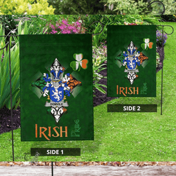 ScotsTee Shop Irish Domvile Coat of Arms Irish Pride Garden Flag Shamrock Ireland Flag