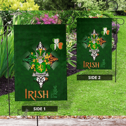 ScotsTee Shop Irish Connor or O'Connor (Kerry) Coat of Arms Irish Pride Garden Flag Shamrock Ireland Flag