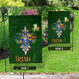 ScotsTee Shop Irish Dinneen or O'Dinneen Coat of Arms Irish Pride Garden Flag Shamrock Ireland Flag