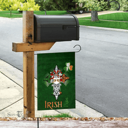 ScotsTee Shop Irish Collins Coat of Arms Irish Pride Garden Flag Shamrock Ireland Flag