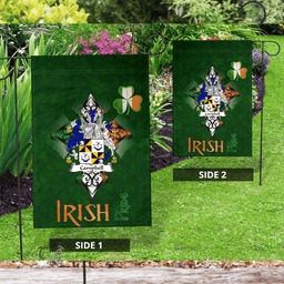 ScotsTee Shop Irish Campbell Coat of Arms Irish Pride Garden Flag Shamrock Ireland Flag
